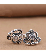 Authentic Pandora Sterling Silver My Princess CZ Stud Earrings 290540CZ - $38.61