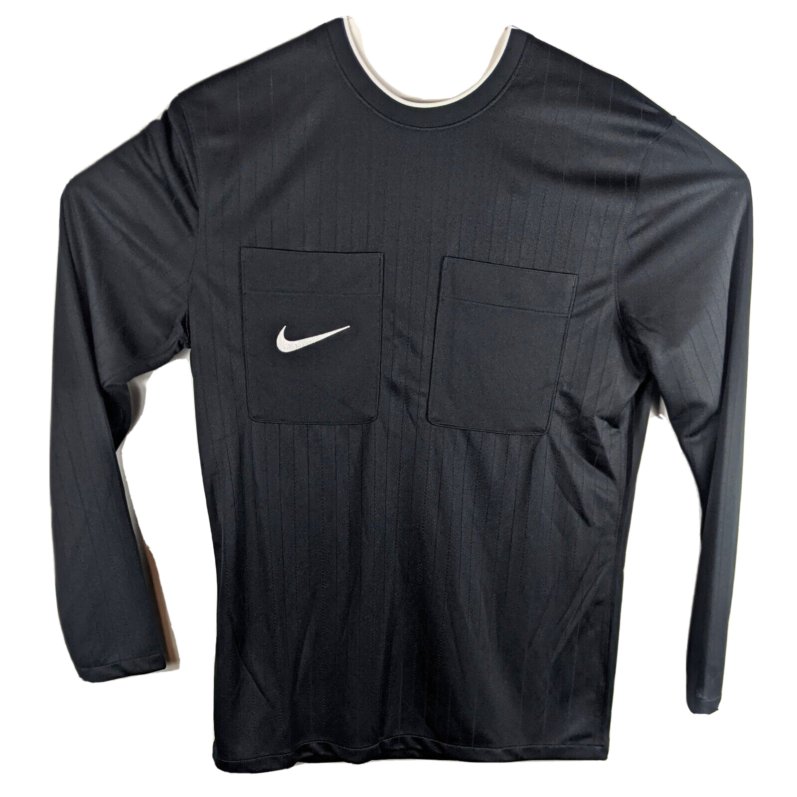 Primary image for Soccer Ref 2 Pocket Shirt Nike Mens Medium Large (Slim Fit) Long Sleeve Black