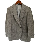 Harris Tweed Gray Herringbone Wool Mens Blazer Jacket Size 44R - $89.26 CAD
