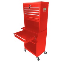 6-Drawer Tool Storage Cabinet With Wheels And Drawers - Red - £193.59 GBP