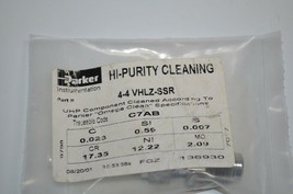 NEW Parker Stainless Steel VacuSeal Connector HI-Purity Cleaning # 4-4 V... - £21.01 GBP