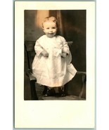 RPPC Adorable Baby In White Standing in Sunbeam UNP 1904-18 AZO Postcard H5 - £3.09 GBP