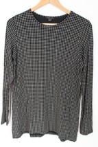 J Jill XS Black White Geometric Pattern Long Sleeve Jersey Top Wearever Coll. - £22.40 GBP