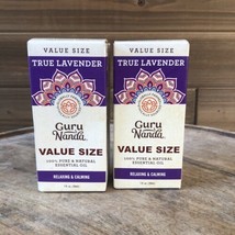 (2) GURUNANDA True Lavender 100% Pure &amp; Natural Essential Oil 1oz - E11C - £14.76 GBP