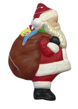 Santa Claus Carrying Toy Sack Christmas Tree Ornament Ceramic Handpainted 4 in - £15.00 GBP