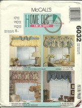 McCall&#39;s Sewing Pattern 6032 Valance Window Topper Room Decor New - £3.94 GBP