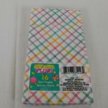 Striped Spring Fling Paper Guest Napkins 16 Count 13&quot; x 15.75&quot; Easter Colors New - £6.27 GBP