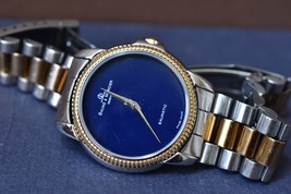 Mod Swiss Vintage Blue Baume &amp; Mercier Automatic Watch Baumatic 13210 Movement - £654.67 GBP