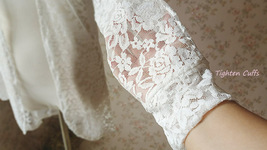 Ivory White Long Sleeve Stretch Lace Cover Up Women Custom Plus Size Lace Bolero image 5