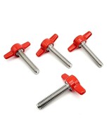 1/4&quot;-20 x 1 1/4&quot; Thumb Screw T Bolts with Red Butterfly Tee Wing Knob 4 ... - $11.59