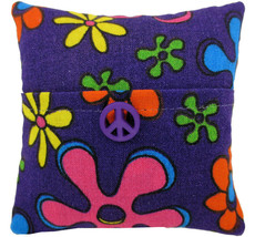 Tooth Fairy Pillow, Purple, Flower Print Fabric, Purple Peace Sign Trim ... - $4.95
