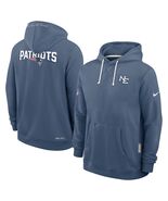 Mens NE Patriots Storm Blue 2025 Rivalries Sideline Hoodie Rivalry - $107.16 CAD