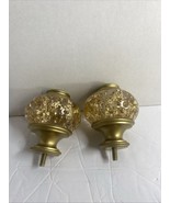 2 Pack Window Treatment Finials for 1 or 7/8 Inch Curtain Rods, Gold Dra... - $20.84 CAD
