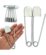 6 Pack Large Safety Pins, 5 Inches Heavy Duty Stainless Steel Oversize S... - $17.57 CAD