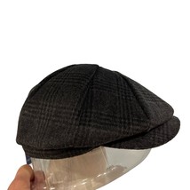 Pan PacSight Newsboy Golf Hat Mens M/L Wool Blend Gray Plaid Driving Cabbie - $283.02 MXN