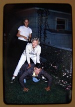 1962 Adults Playing Leap Frog, Chicago Backyard Party Color Slide - £2.34 GBP