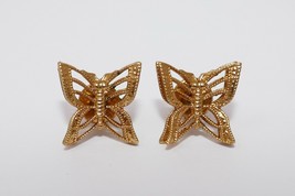 Monet Gold Tone Butterfly Pierced Earrings ~ 2 pairs - $22.39
