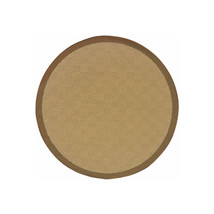 HomeRoots 8 ft. Round Beige &amp; Brown Plain Indoor &amp; Outdoor Area Rug - $4,568.84 MXN