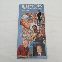 Illinois Official Highway Map 1987-88 Illinois Festivals - £12.60 GBP