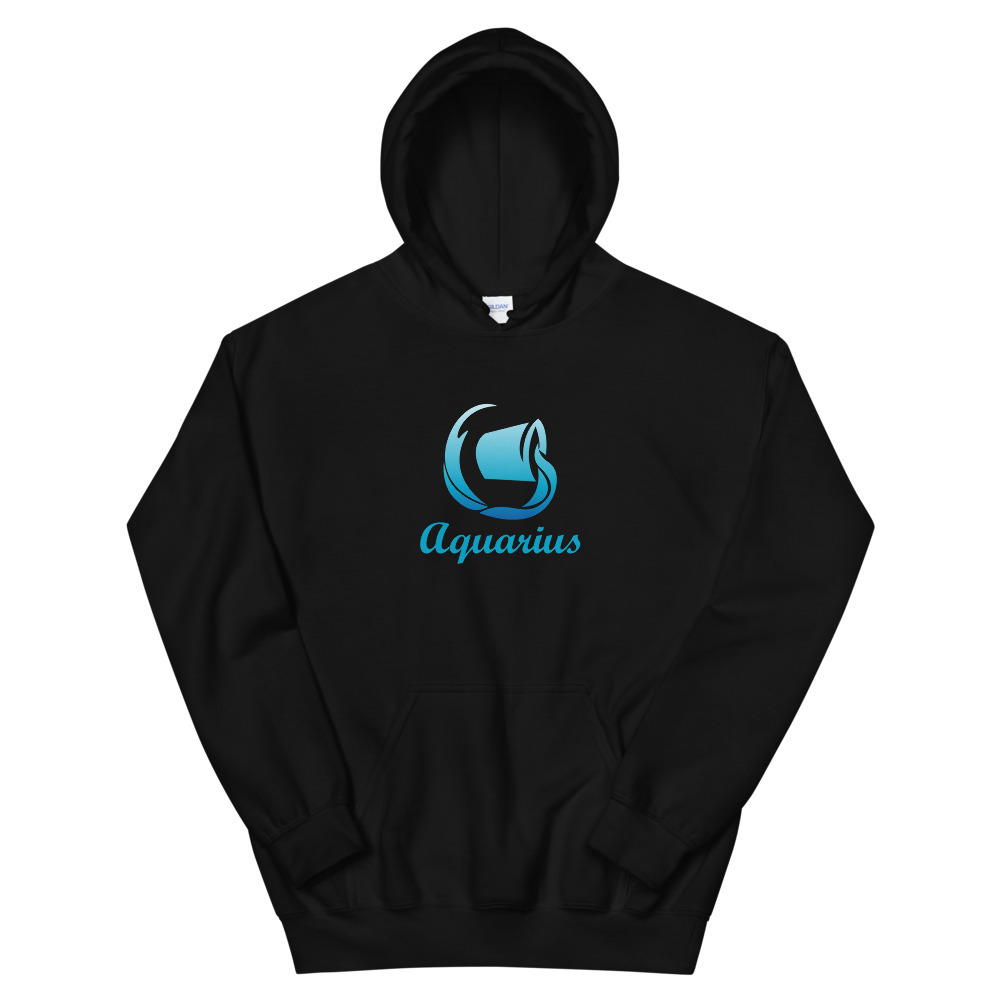 Aquarius Air Sign Graphic Zodiac Birthday Gift Idea Horoscope Design Unisex Hood