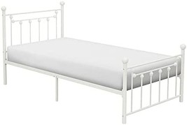 Homelegance Lia Metal Platform Bed, Twin, White - £122.24 GBP