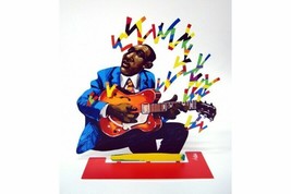 Pop art Metal sculpture jazz &quot; Guitarist &quot; by DAVID GERSTEIN - £114.97 GBP