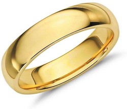 14 Karat Yellow Gold Men&#39;s and Women&#39;s Plain Wedding Band Ring 6MM Comfort-Fit L - £176.71 GBP