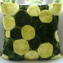 Green Botanical 16&quot;x16&quot; Silk Pillowcase, Vintage Olive Lover - £33.96 GBP+