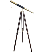 Handmade Brass Telescope with Wooden Tripod 55&quot; Vintage Stand Nautical F... - £157.00 GBP