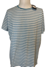 Matinique Jermane Blue and White Striped Short Sleeve Tee, Men&#39;s Size XX... - $23.74
