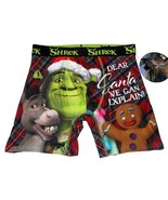SHREK Christmas &quot;Dear Santa We Can Explain!&quot; Gingerbread Man Plaid Boxer... - $18.99