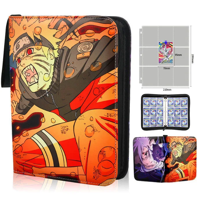 900pcs Naruto Card Album 4 Pocket Zipper Binder Folder 400pcs Anime Cartoon - £34.54 GBP+