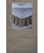 LIGHT BROWN STONE KING SIZE  RUFFLED  BED SKIRT NEW - £33.91 GBP
