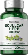 Scullcap Herb 800mg 200 Capsule Concentrated Extract by Piping Rock - $39.99