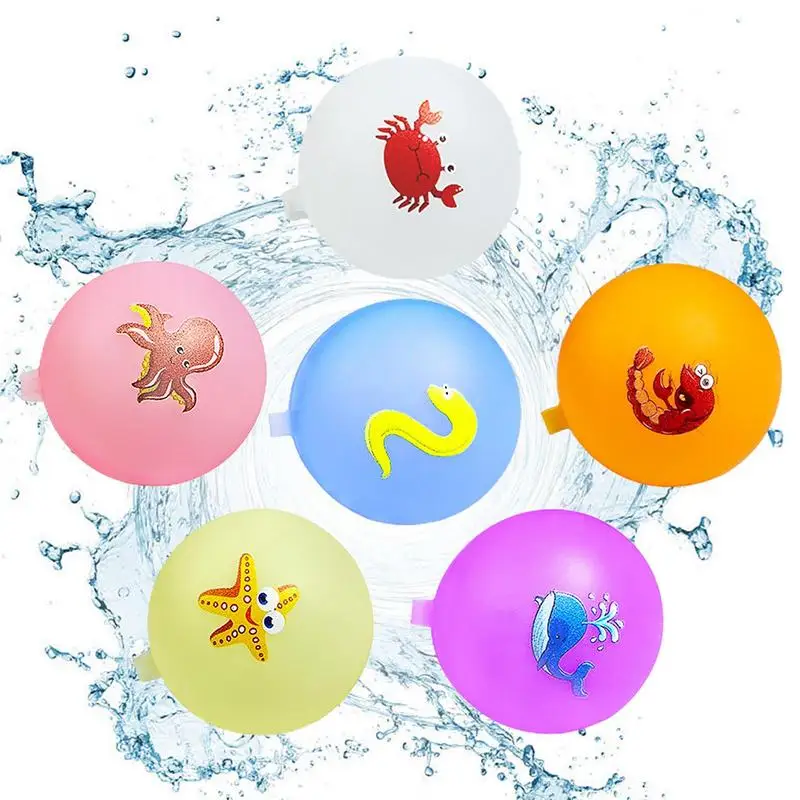 Water Balloons Quick Fill 6pcs Silicone Soft Water Balls Toy For Party Wat - £13.32 GBP+