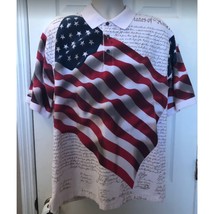 Vintage American Summer Clothing Co Men&#39;s Casual Polo Shirt American Flag XL - £19.69 GBP