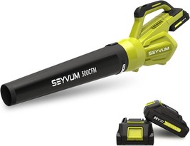 Seyvum Leaf Blower - 500Cfm 165Mph 20V Leaf Blower Cordless With 2 X 2.0... - $90.95