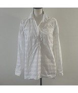 Tommy Hilfiger Womens Button Shirt White Boyfriend Fit Pocket Long Roll Tab SM - £11.63 GBP