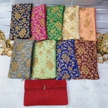 Silk Clutch Pouch, Indian Wedding Handbag, Wedding favor, Wedding Gift, Fabric E - £21.90 GBP