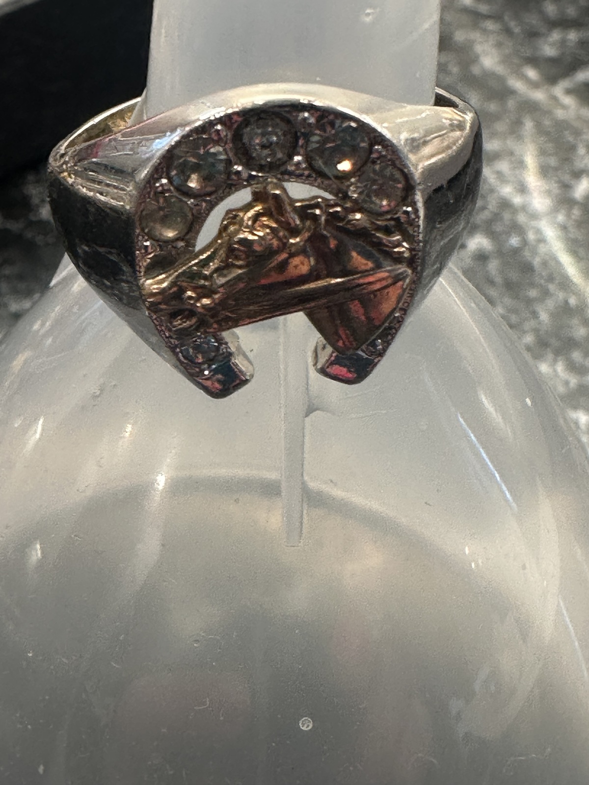 Men’s Sterling horseshoe ring size 12 - $125.00