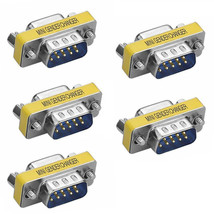 5 X 9Pin Rs-232 Db9 Male To Female Serial Cable Gender Changer Coupler A... - £15.68 GBP