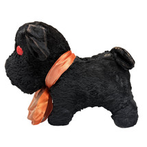 old Vintage Stuffed Scottish Terrier Scotty Dog Red Eyes Plush Mohair 11x9  - $39.20