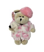 Starbucks Bearista Winter Girl Bear w/ Dog Fur Coat Pink Hearts 2006 w/ Tag - $14.97