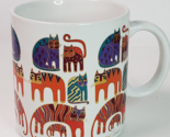 Laurel Burch Fantastic Felines Cat Coffee Mug Tea Cup Japan 1988 Colorfu... - £13.98 GBP