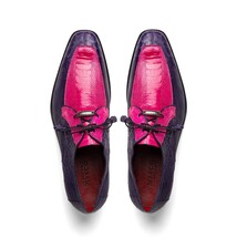 Andretti Genuine Ostrich Leg Dress Derby's Tasseled Laces Shoes Pink / Purple image 5