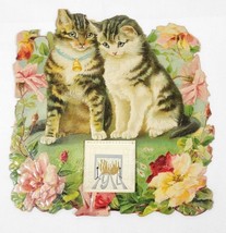 Antique Embossed Calendar 1914 Kittens Cats Flowers - $87.12
