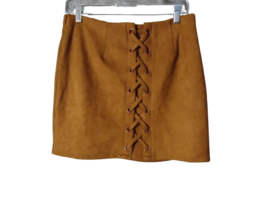 Shinestar Elastic Waist Pull On Mini Skirt Womens Size XL Brown - $16.82