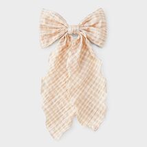Wild Fable Gingham Bow Hair Barrette Orange Recycled Polyester - $188.43 MXN