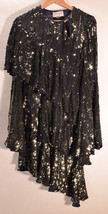 Osman London Womens Tina Sequin Asymmetric-tiered Dress Blue X0 - $396.00