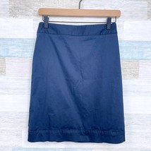 Brooks Brothers Stretch Poplin Pencil Skirt Navy Blue Cotton Career Wome... - £27.09 GBP
